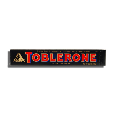TOBLERONE, DARK CHOCOLATE WITH HONEY & ALMOND NOUGAT